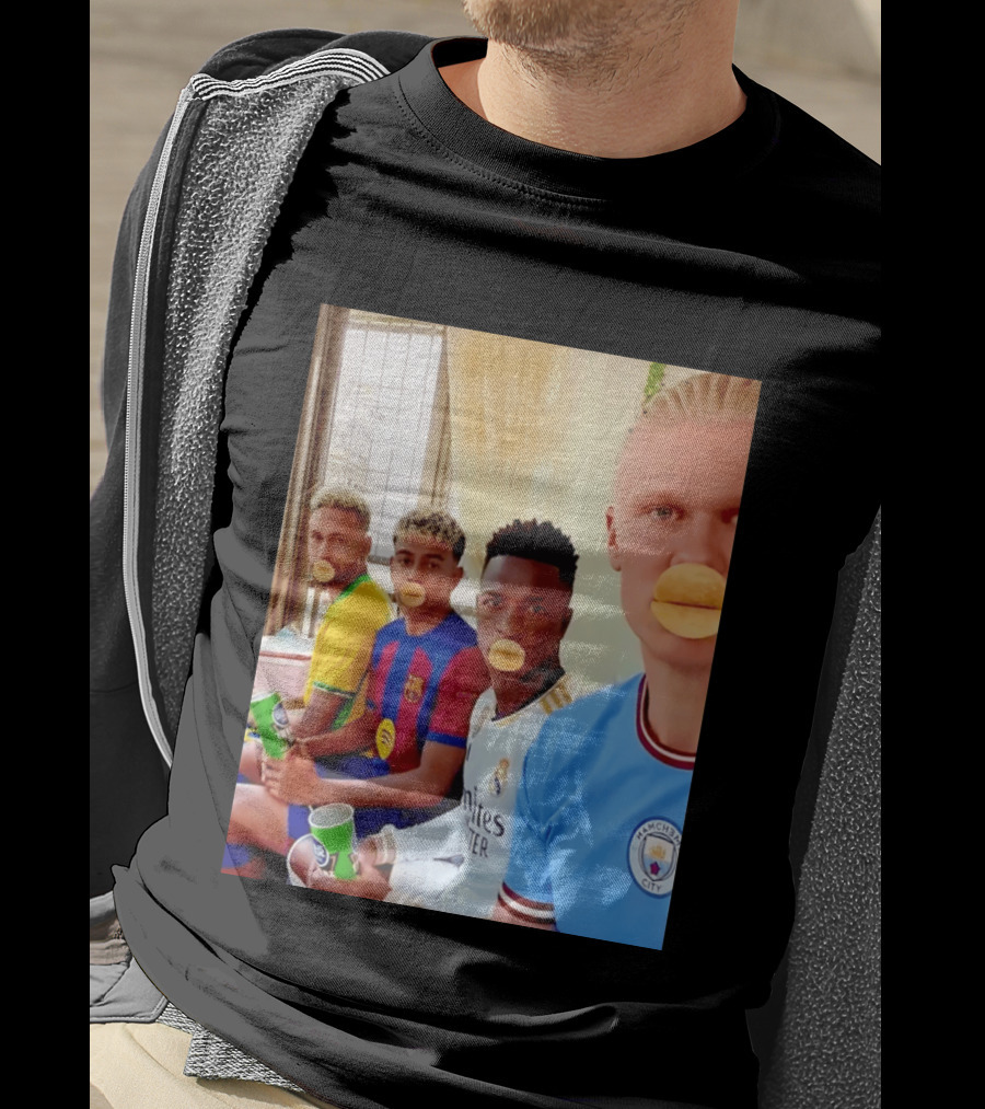 Neymar Vinicius Barcelona Real Madrid Manchester City Football Stars Chips T-Shirt