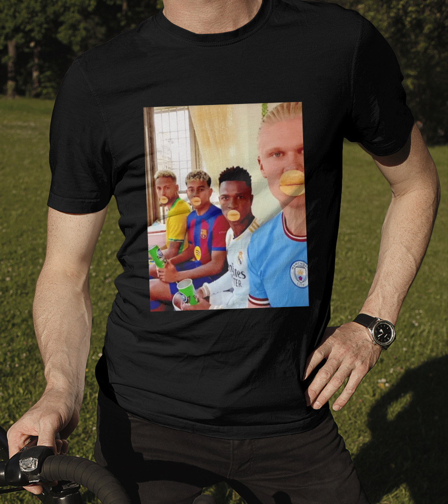 Neymar Vinicius Barcelona Real Madrid Manchester City Football Stars Chips T-Shirt