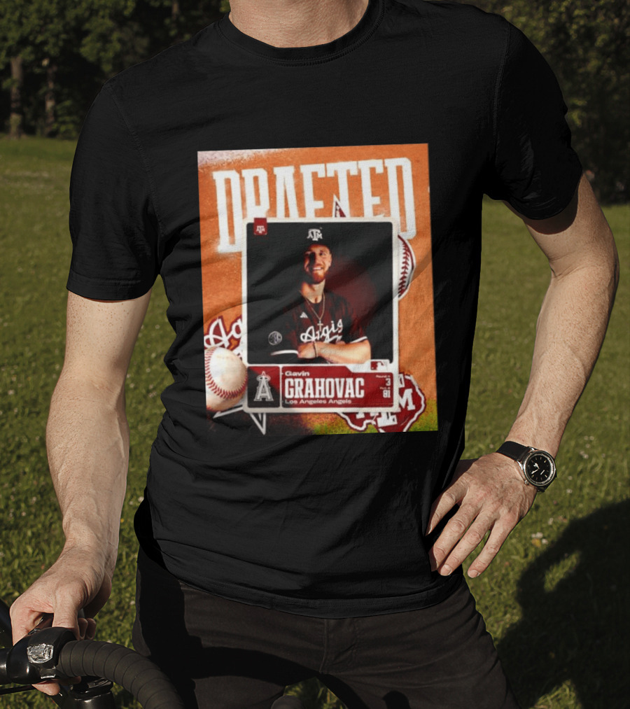 Los Angeles Angels Draft Gavin Grahovac Round 3 Pick 81 T-Shirt