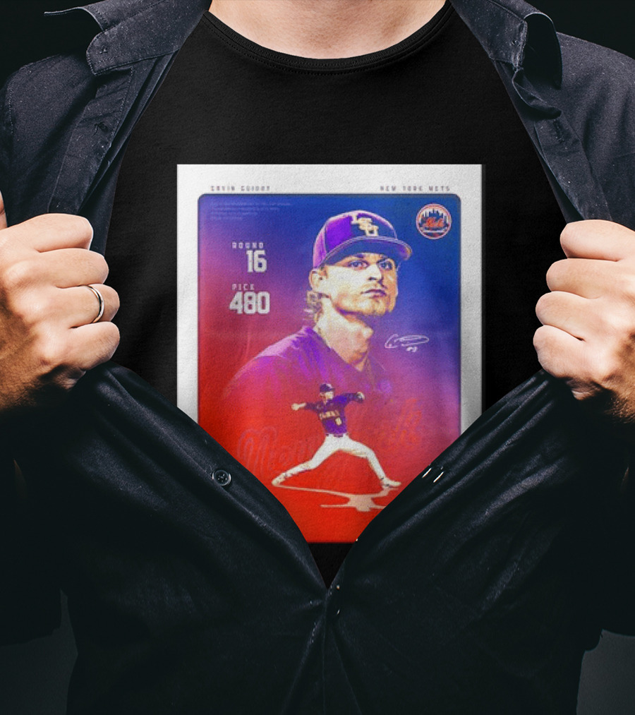 Gavin Guidry New York Mets Round 16 Pick 480 Draft 26 T-Shirt