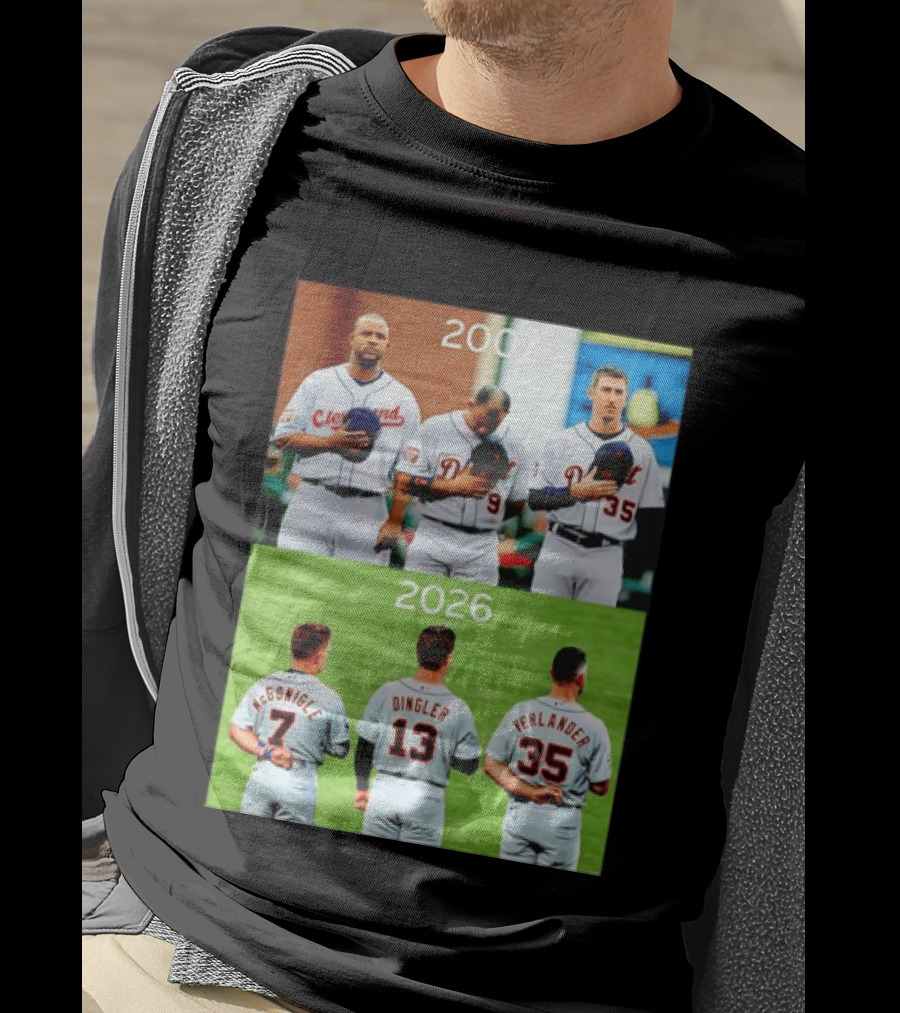 Detroit Tigers 2007 2026 McGonigle Dingler Verlander Comparison T-Shirt