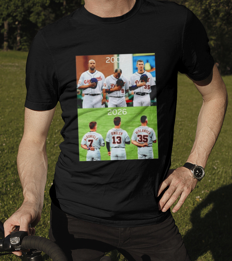 Detroit Tigers 2007 2026 McGonigle Dingler Verlander Comparison T-Shirt