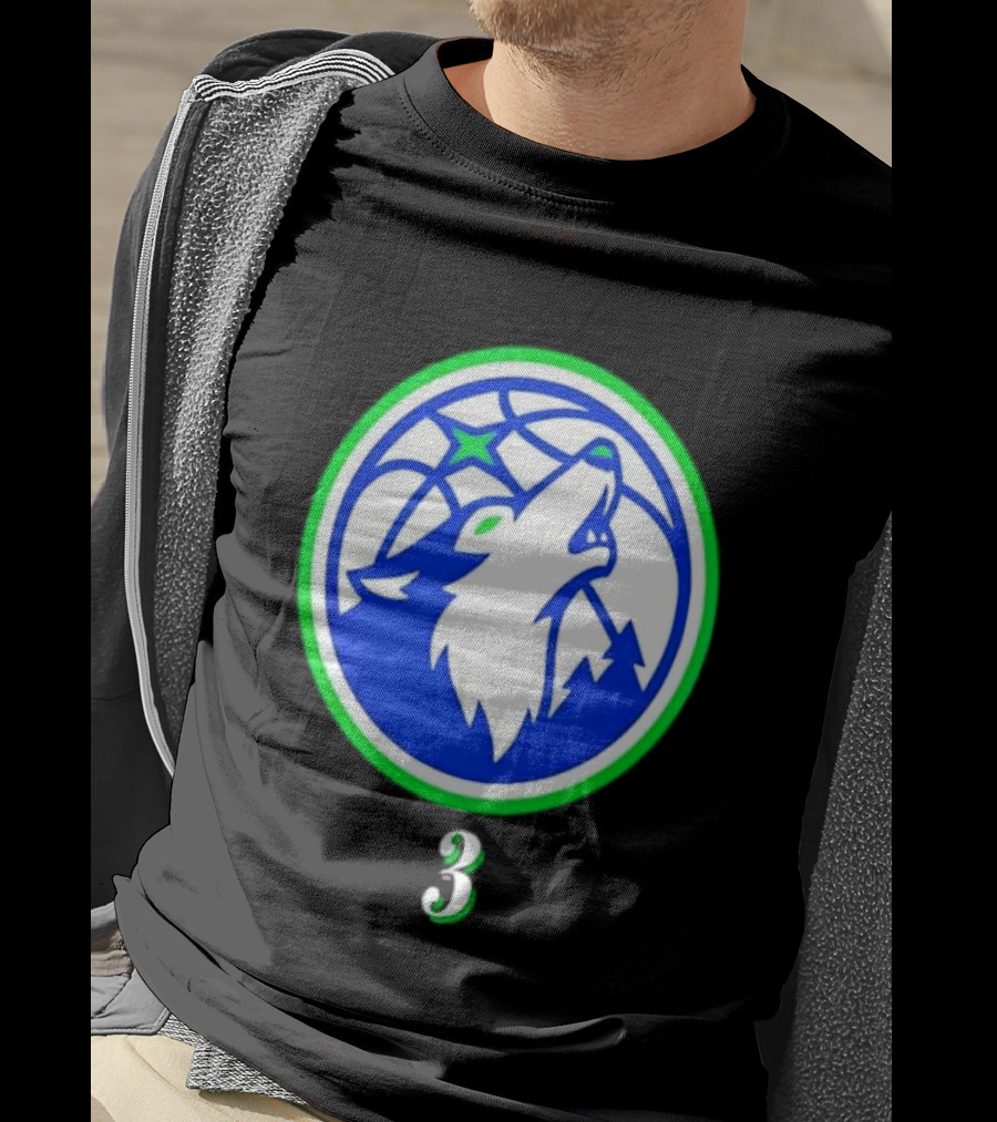 Jaden McDaniels Minnesota Timberwolves 3 Wolf Basketball T-Shirt