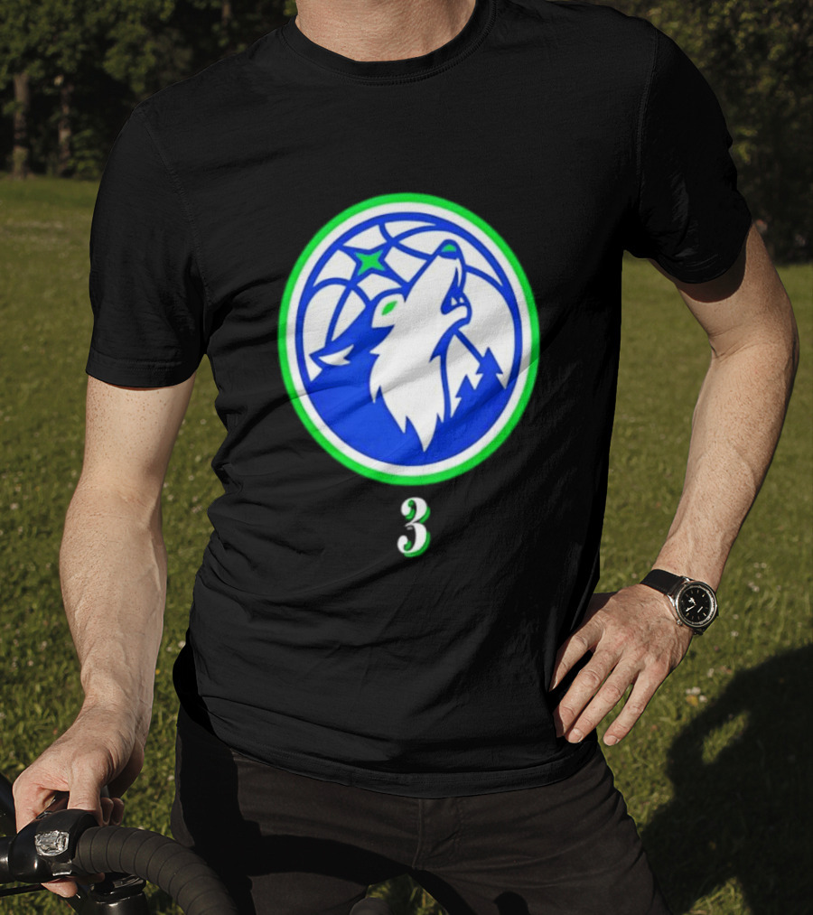 Jaden McDaniels Minnesota Timberwolves 3 Wolf Basketball T-Shirt