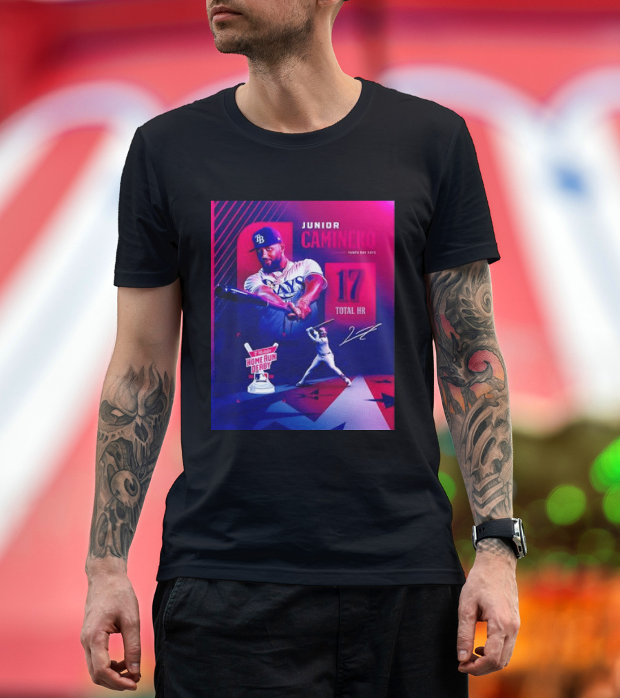 Junior Caminero Tampa Bay Rays 17 Total HR Mobile Home Run Derby 2026 T-Shirt