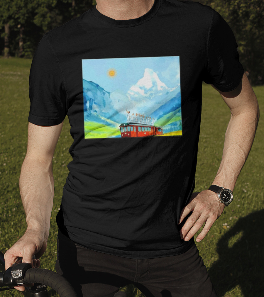 Lionel Messi Argentina Football Team Celebration On Swiss Alps Train T-Shirt
