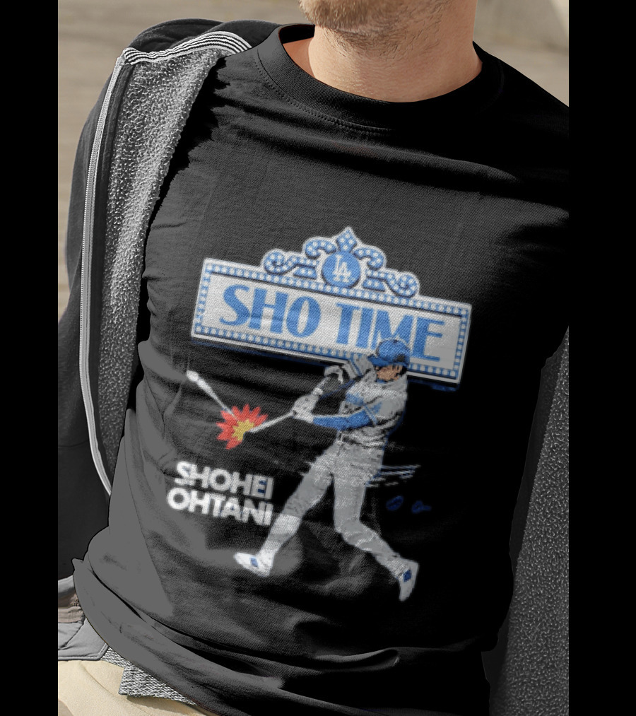 Los Angeles Dodgers Shohei Ohtani Sho Time LA 2026 Baseball Player Hitting Scene T-Shirt
