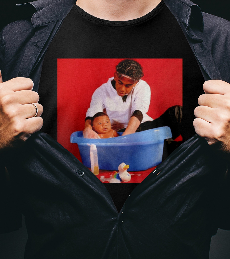 Mbappé Yamal Bath Time Meme With Baby In Blue Tub And Duck T-Shirt