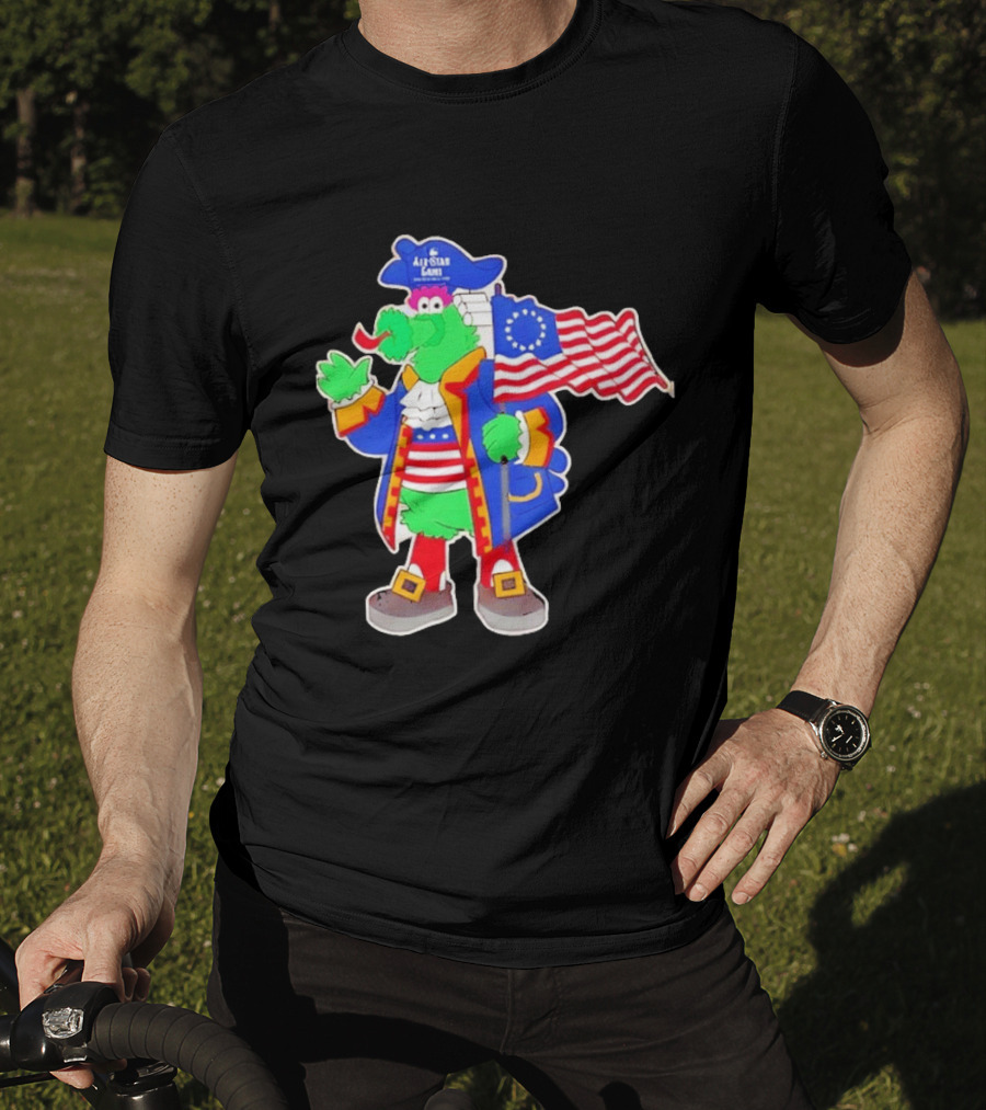 Phillie Phanatic Patriotic 2026 All Star Game Philadelphia Phillies American Flag MLB T-Shirt