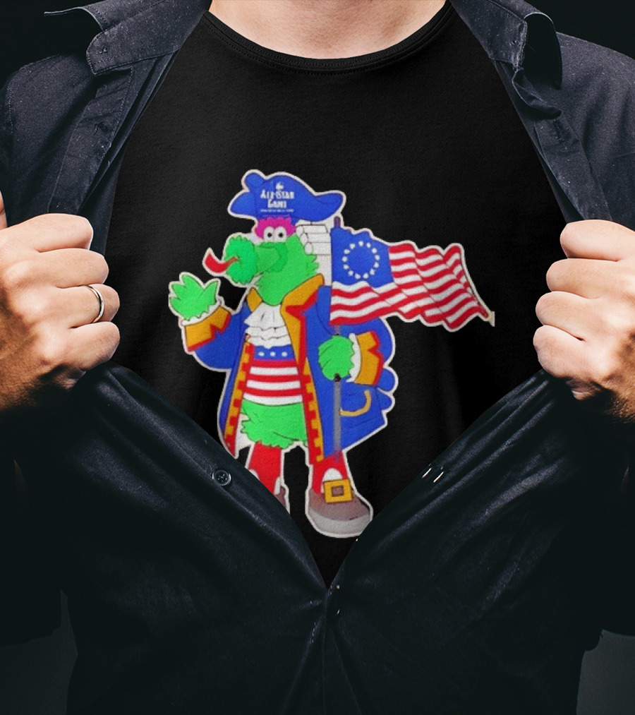 Phillie Phanatic Patriotic 2026 All Star Game Philadelphia Phillies American Flag MLB T-Shirt