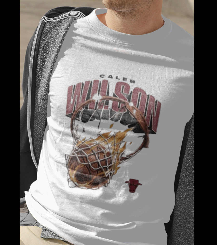 Caleb Wilson Chicago Bulls Basketball On Fire T-Shirt