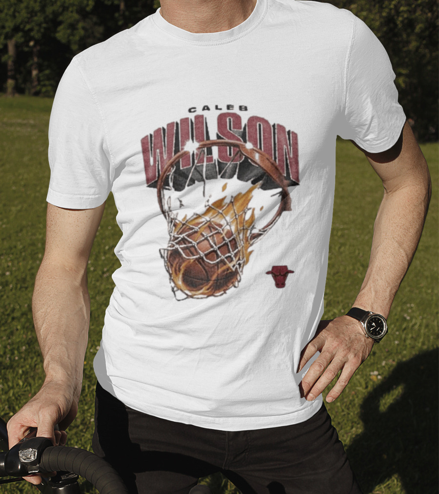 Caleb Wilson Chicago Bulls Basketball On Fire T-Shirt