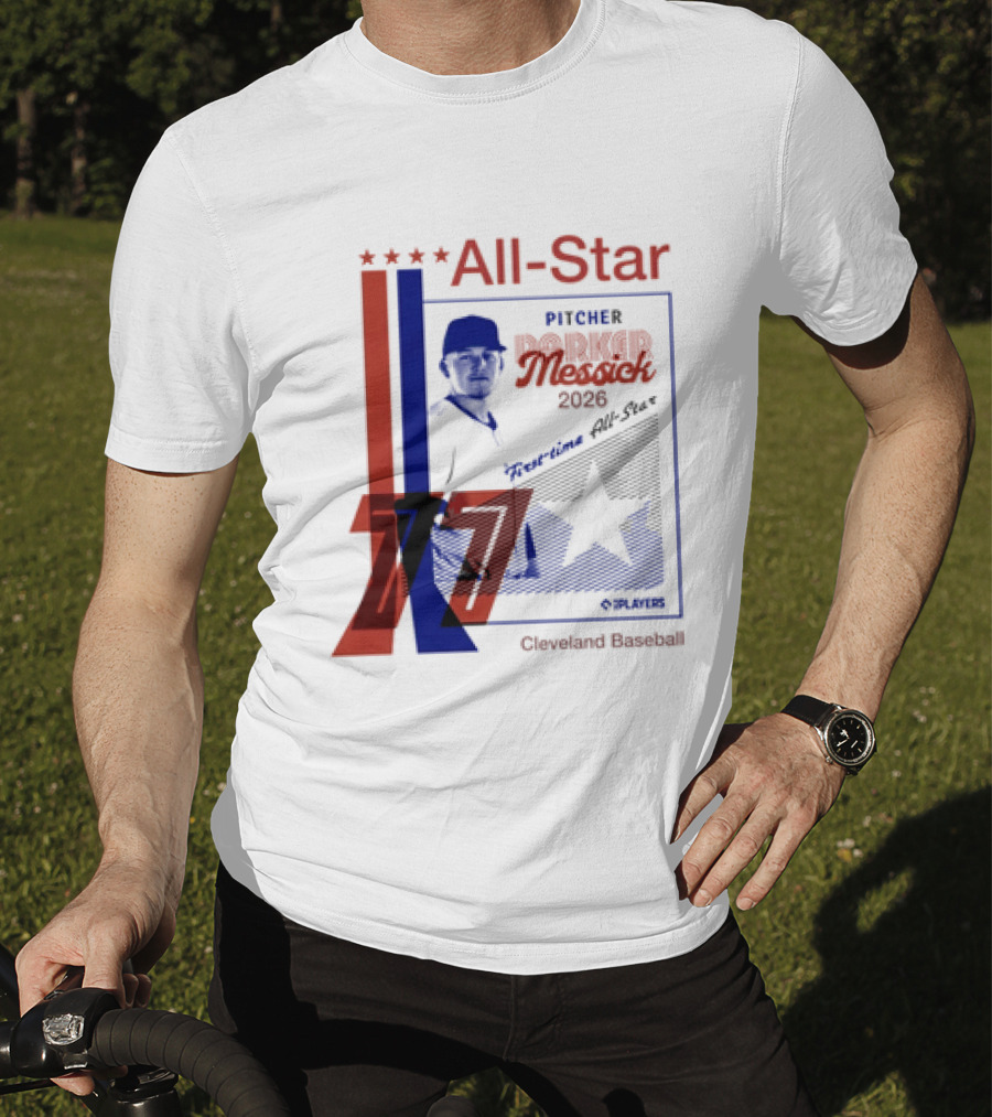 Cleveland Guardians Parker Messick First Time All Star 2026 Pitcher Three Stars T-Shirt
