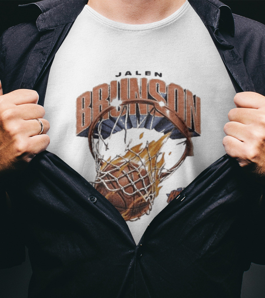 Jalen Brunson New York Knicks Basketball On Fire T-Shirt