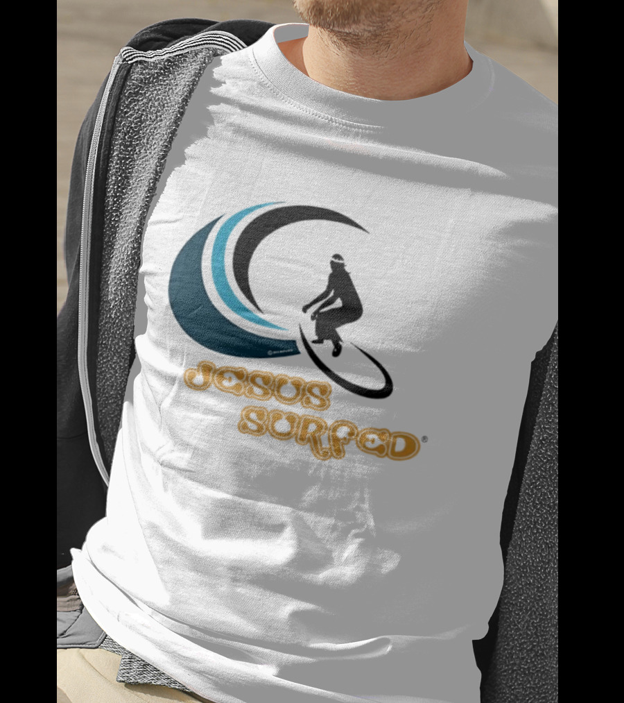 Jesus Surfed Christianity Faith Surfing T-Shirt