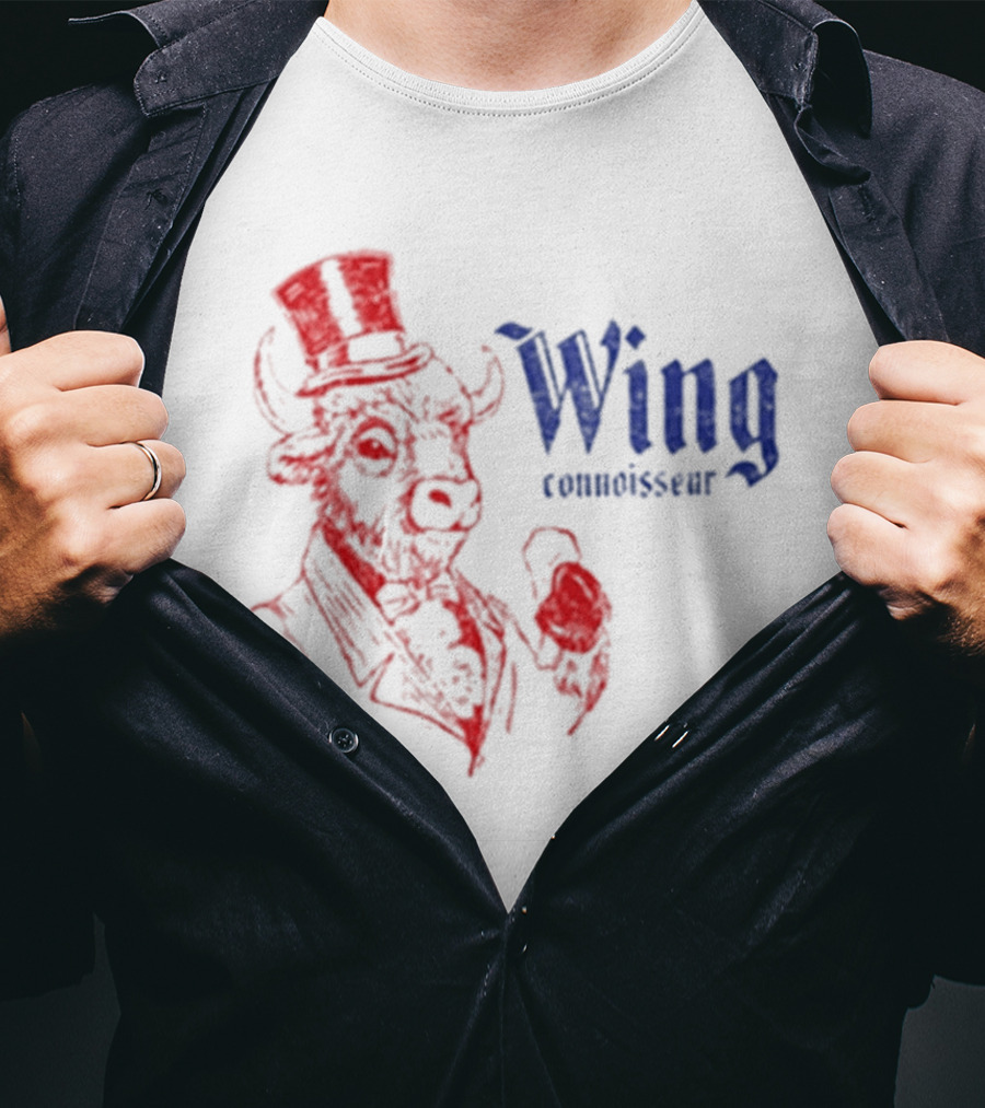 Wing Connoisseur Buffalo Top Hat Bison T-Shirt
