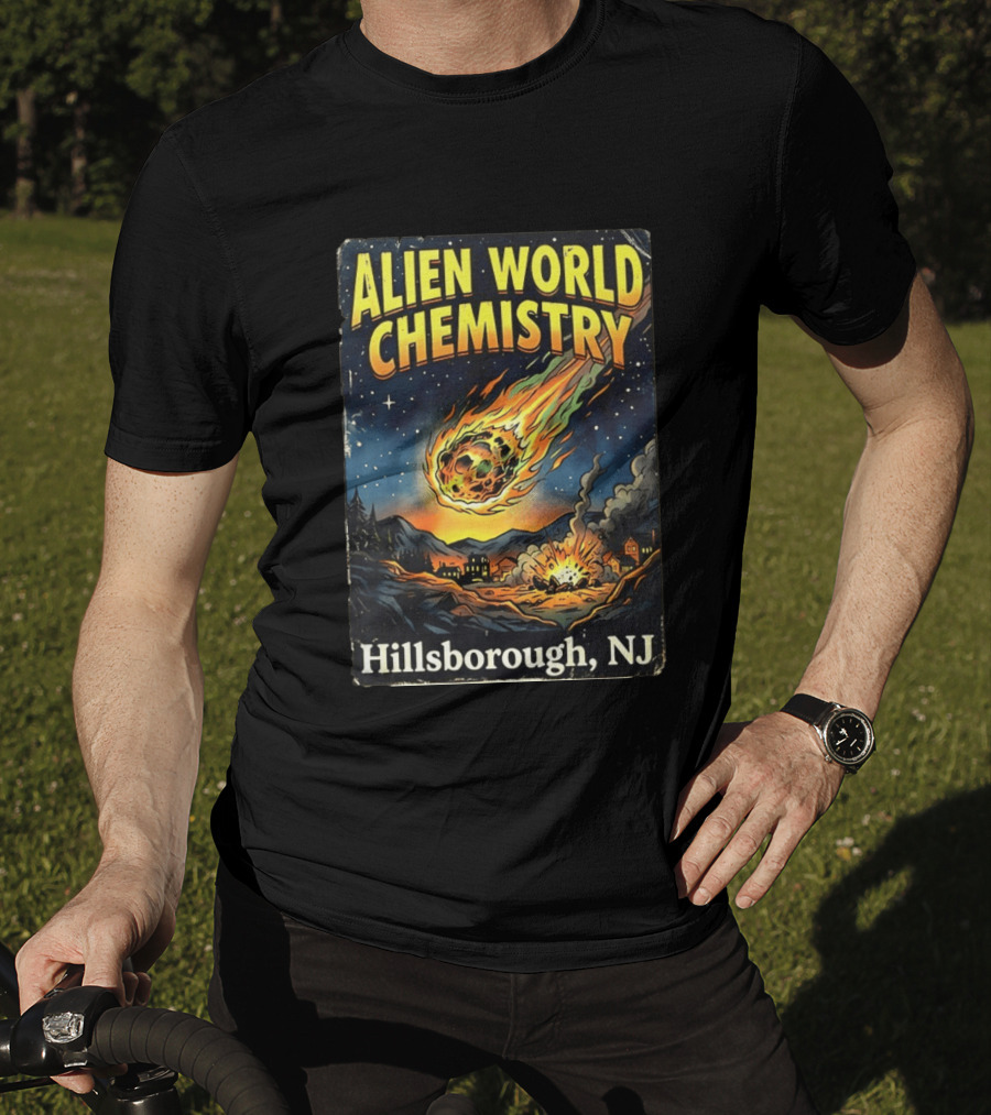 Alien World Chemistry Meteorite Hillsborough NJ Explosion T-Shirt