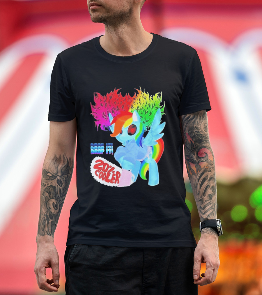 Drop It 20% Cooler Bubblegum Chainsaw Rainbow Dash T-Shirt