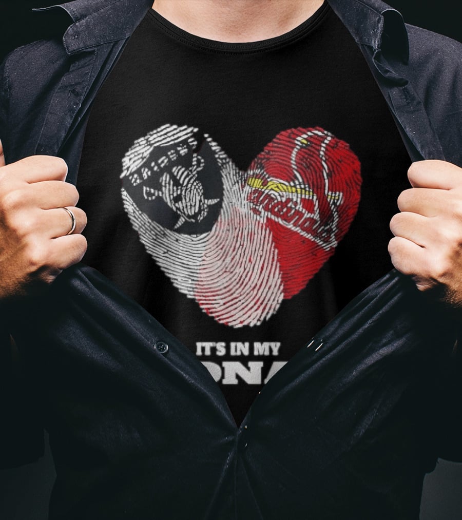 Las Vegas Raiders Washington Commanders It's In My DNA Fingerprint Heart T-Shirt