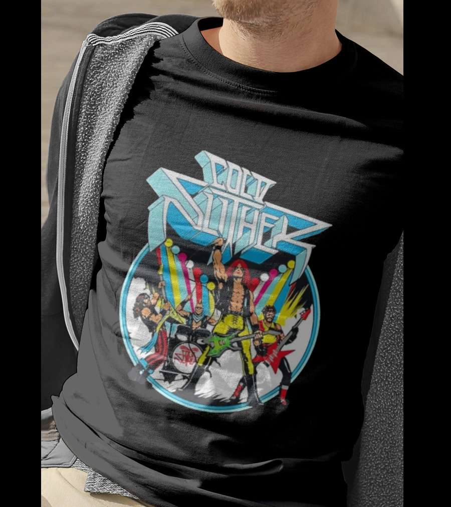 Cold Slither Band Members Rocking Live Performance Retro Vibes T-Shirt