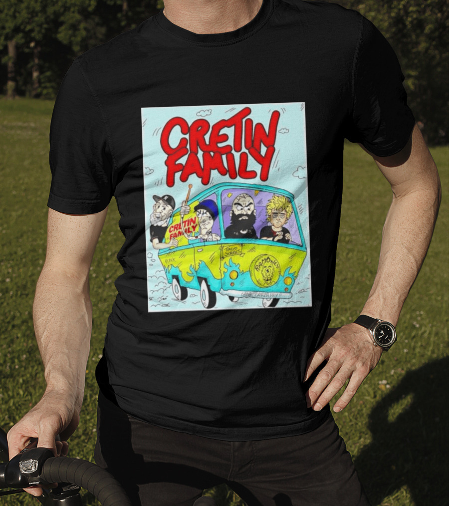 Cretin Family Punk Ramones Gabba Gabba Hey Van Cartoon T-Shirt