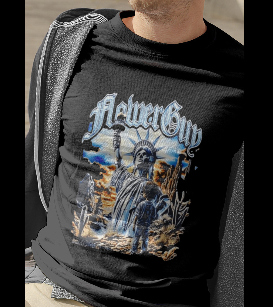 FlowerGuy Statue Of Liberty And Child In Desert Scene T-Shirt