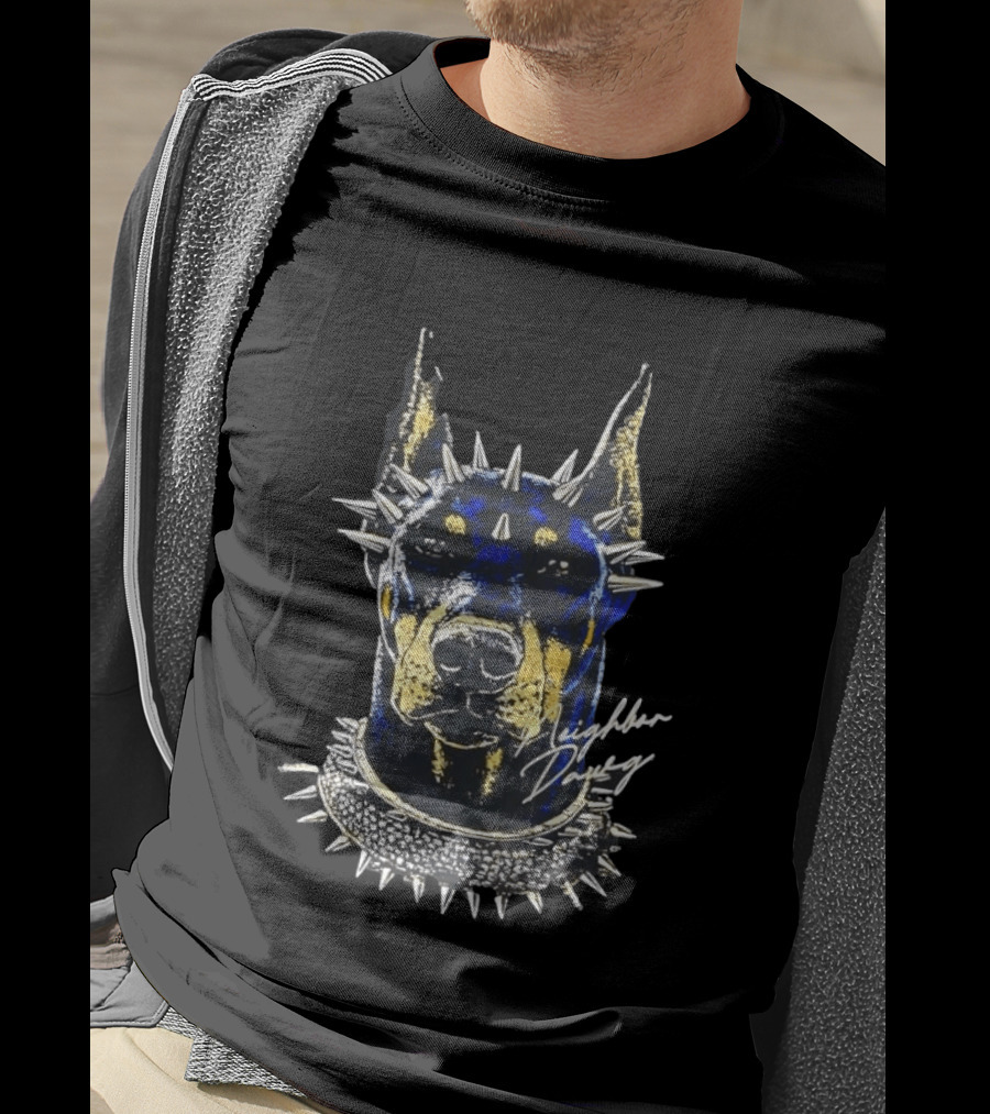 Neighbor Dawg Doberman Pinscher Spiked Collar T-Shirt