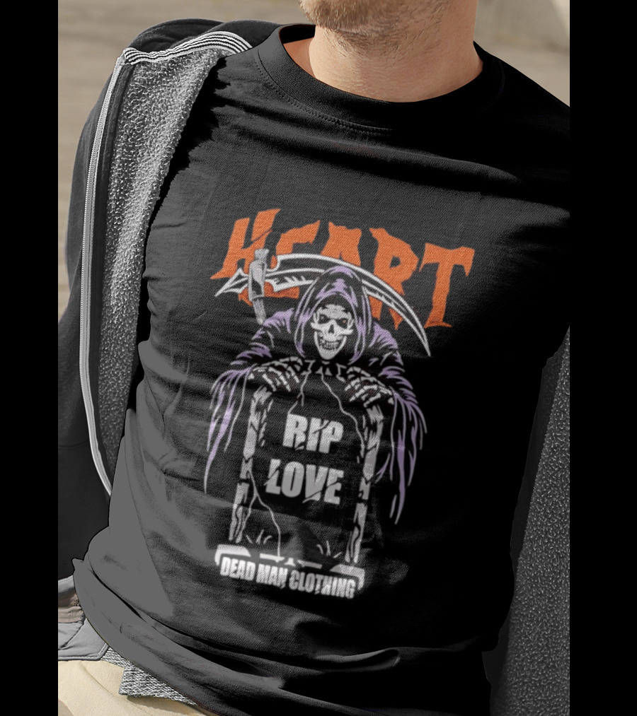 Heart Rip Love Grim Reaper Dead Man Clothing T-Shirt