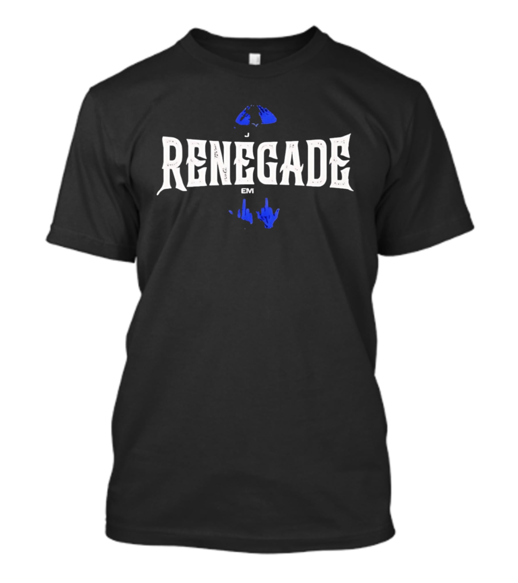 Renegade Eminem Jay Z Middle Finger Blue Hands T-Shirt