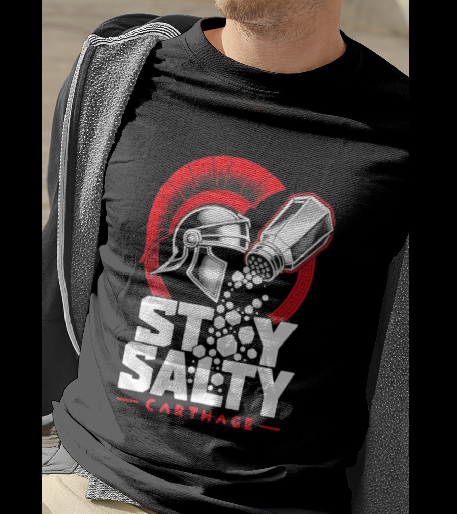 Stay Salty Carthage Roman Republic Rome Punic Wars Greek Helmet Salt Shaker T-Shirt