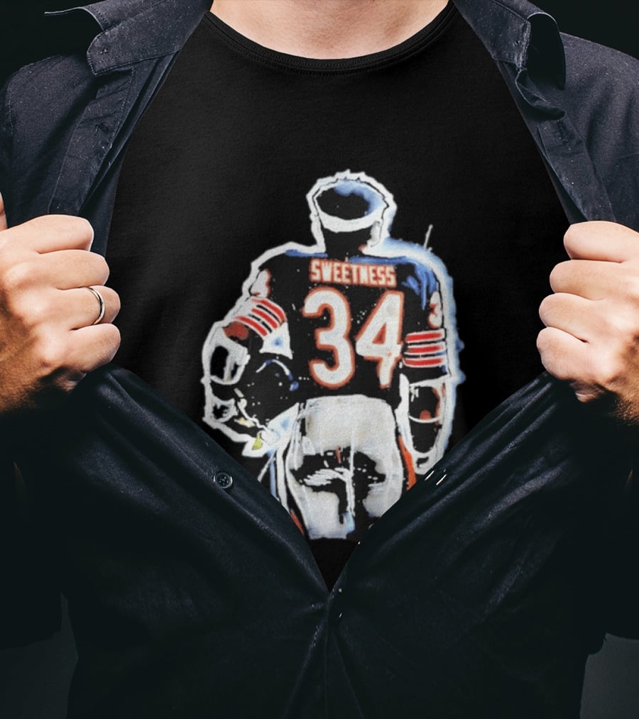 Walter Payton Sweetness 34 Chicago Bears Football Jersey Player T-Shirt