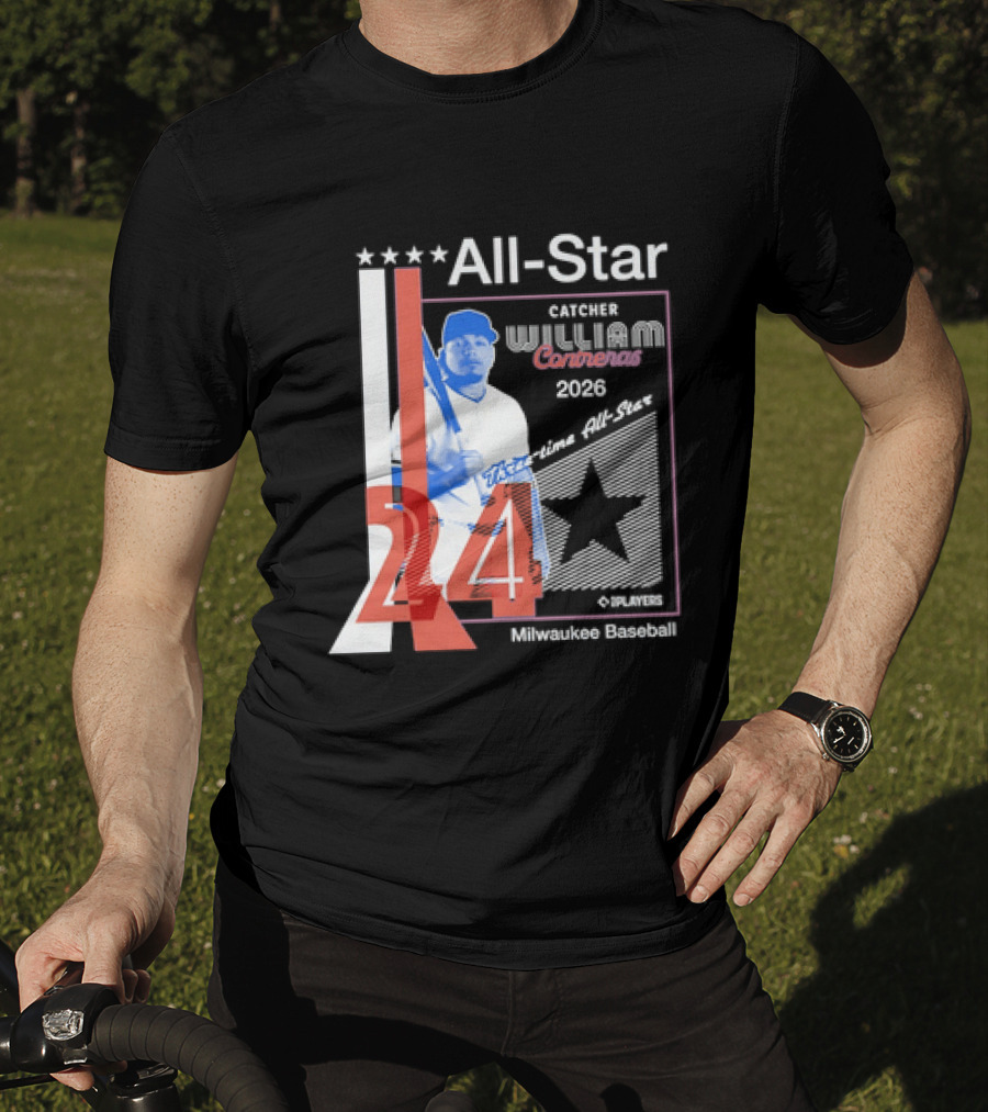 All Star Catcher William Contreras Milwaukee Baseball 2026 24 Three Time T-Shirt
