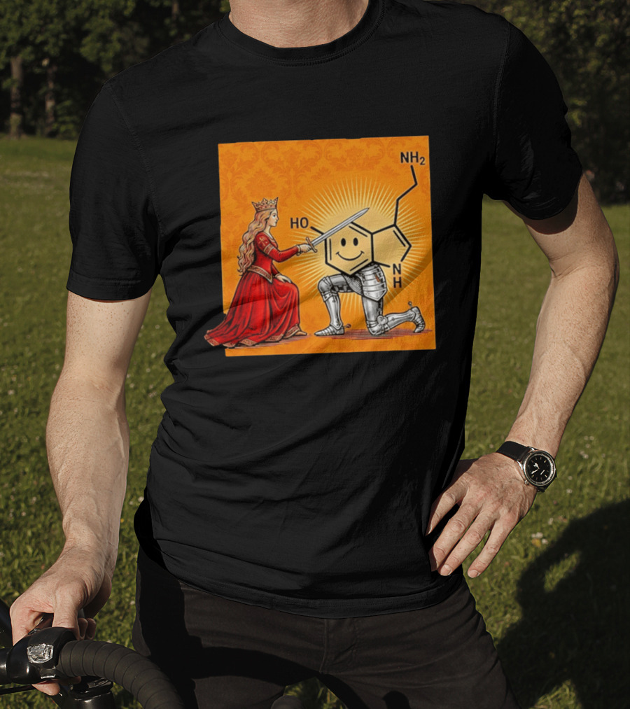 Sir Otonin Serotonin Molecule Knight Queen Chemistry T-Shirt