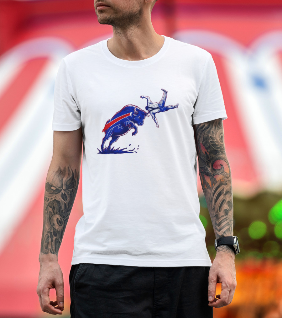 Buffalo Bills 2026 Bold Charging Buffalo Icon With Red Streak T-Shirt