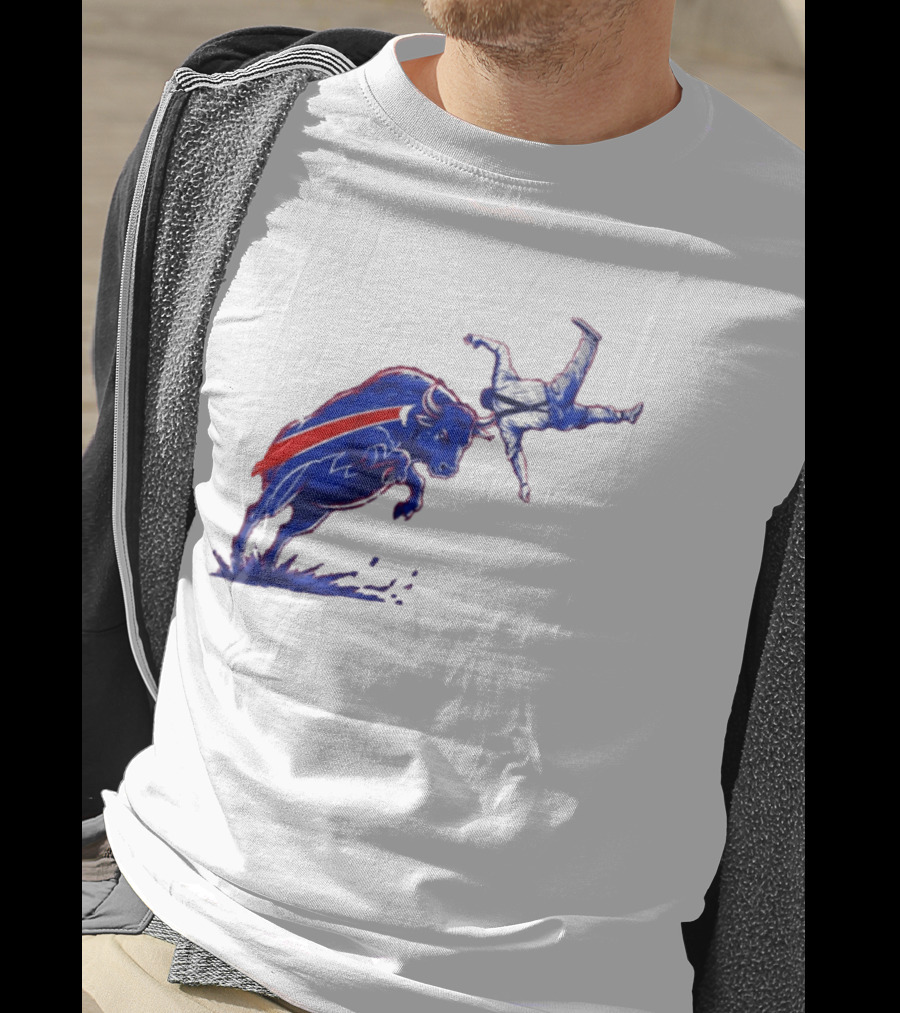 Buffalo Bills 2026 Bold Charging Buffalo Icon With Red Streak T-Shirt