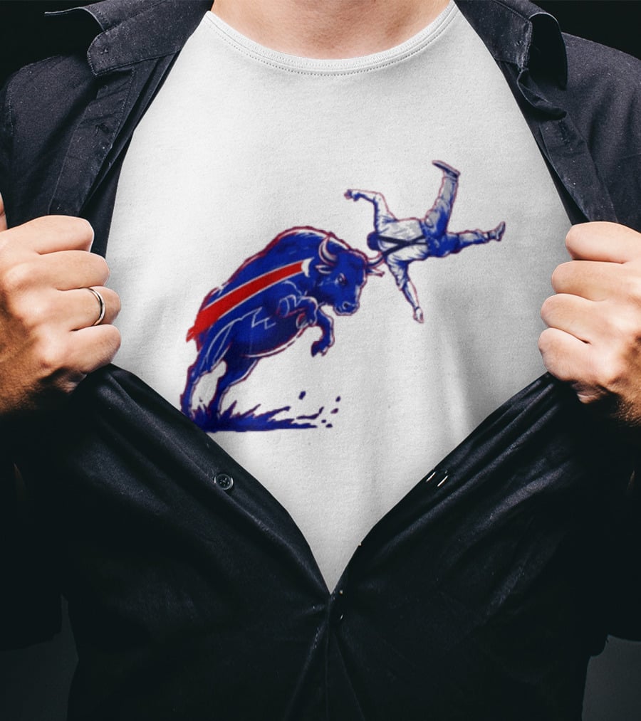 Buffalo Bills 2026 Bold Charging Buffalo Icon With Red Streak T-Shirt