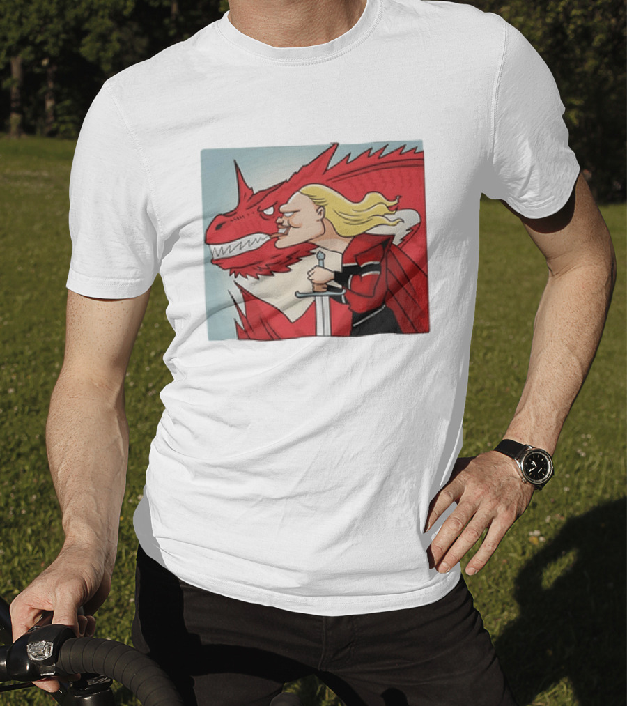 Haaland Norway Dragon Rider Caricature T-Shirt