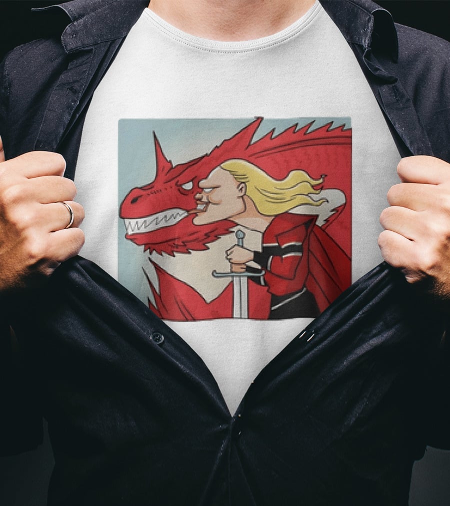Haaland Norway Dragon Rider Caricature T-Shirt