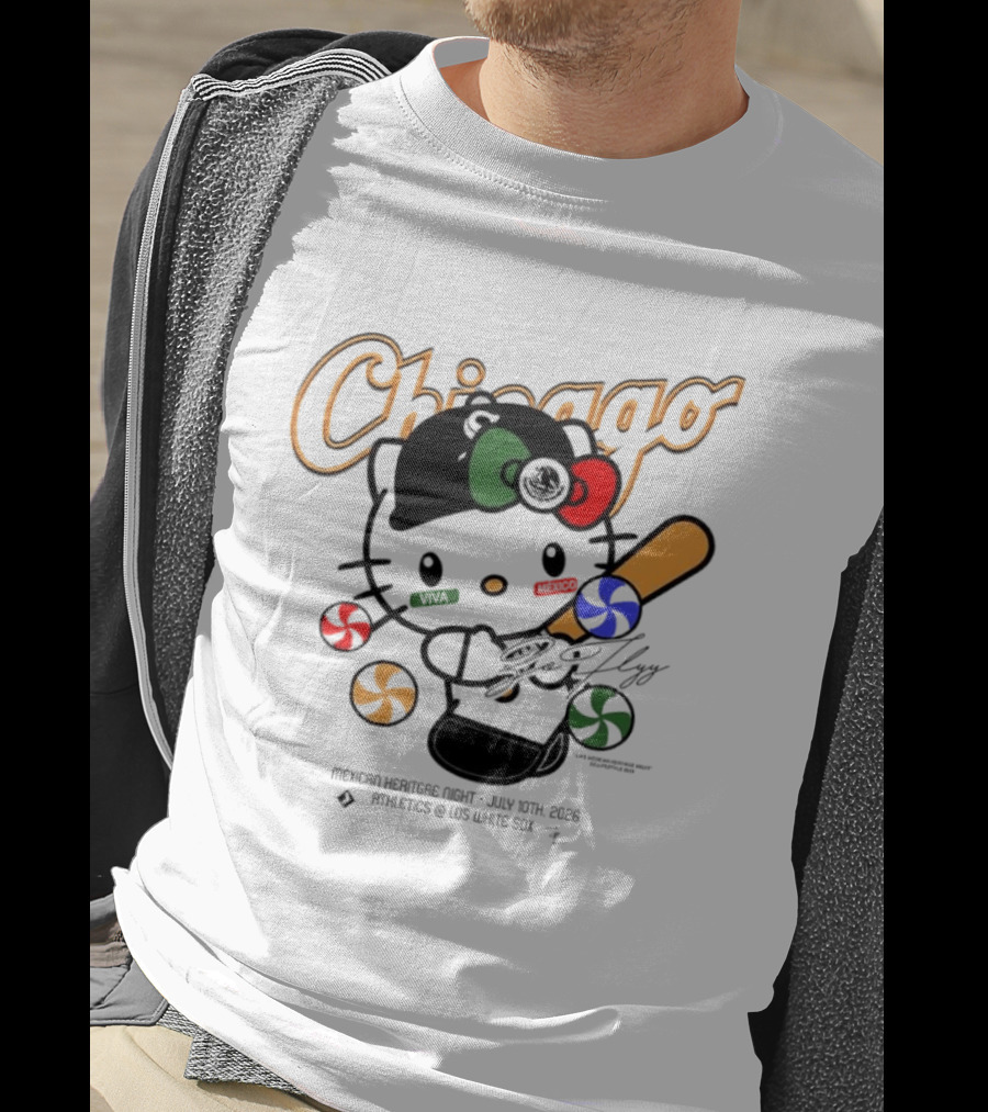 Hello Kitty Chicago White Sox Mexican Heritage Night July 10 2026 Athletics Los White Sox T-Shirt