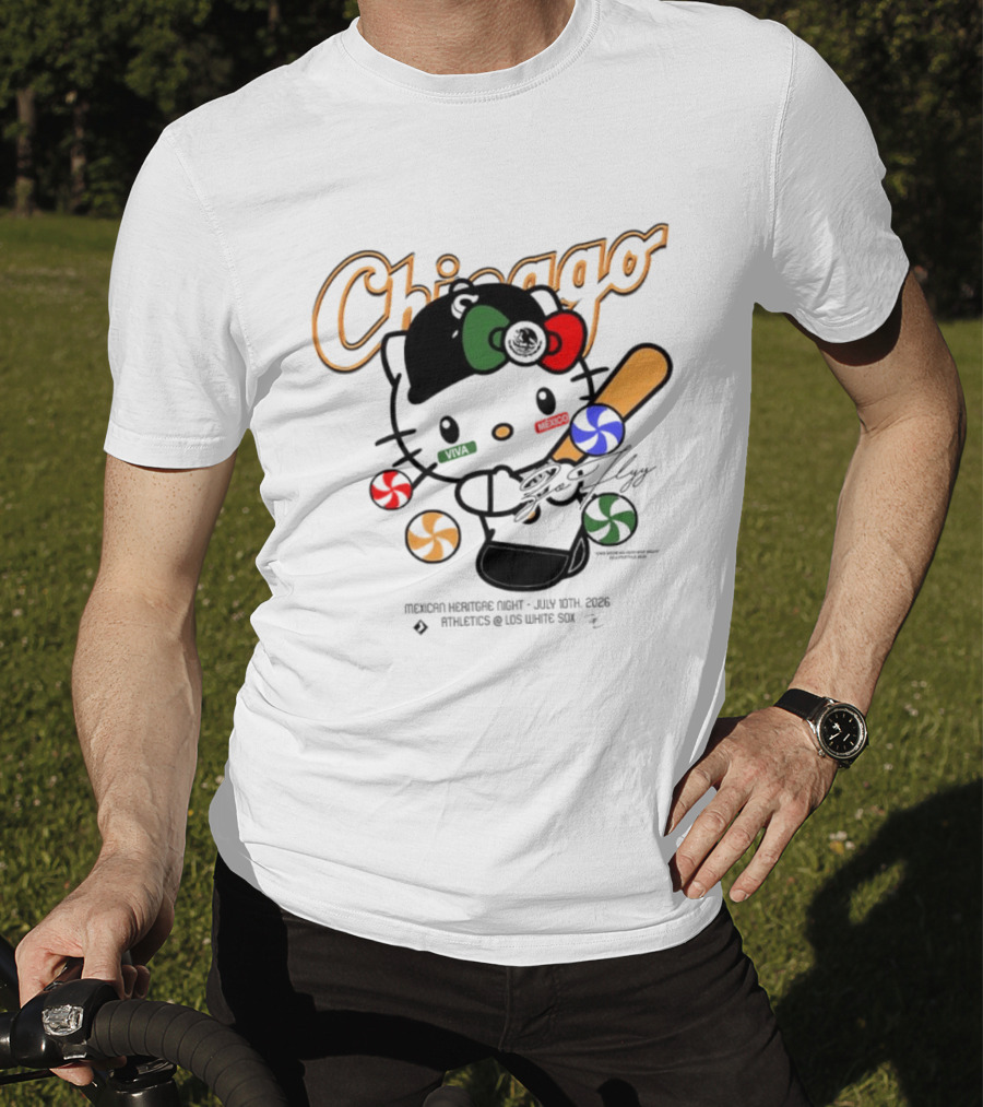 Hello Kitty Chicago White Sox Mexican Heritage Night July 10 2026 Athletics Los White Sox T-Shirt