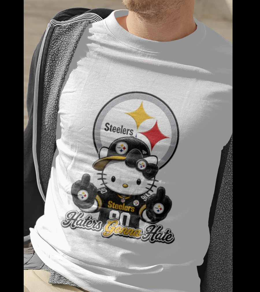 Hello Kitty Steelers Middle Finger Haters Gonna Hate T-Shirt