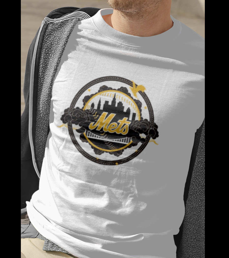 New York Mets MLB Skyline Baseball Bridge T-Shirt