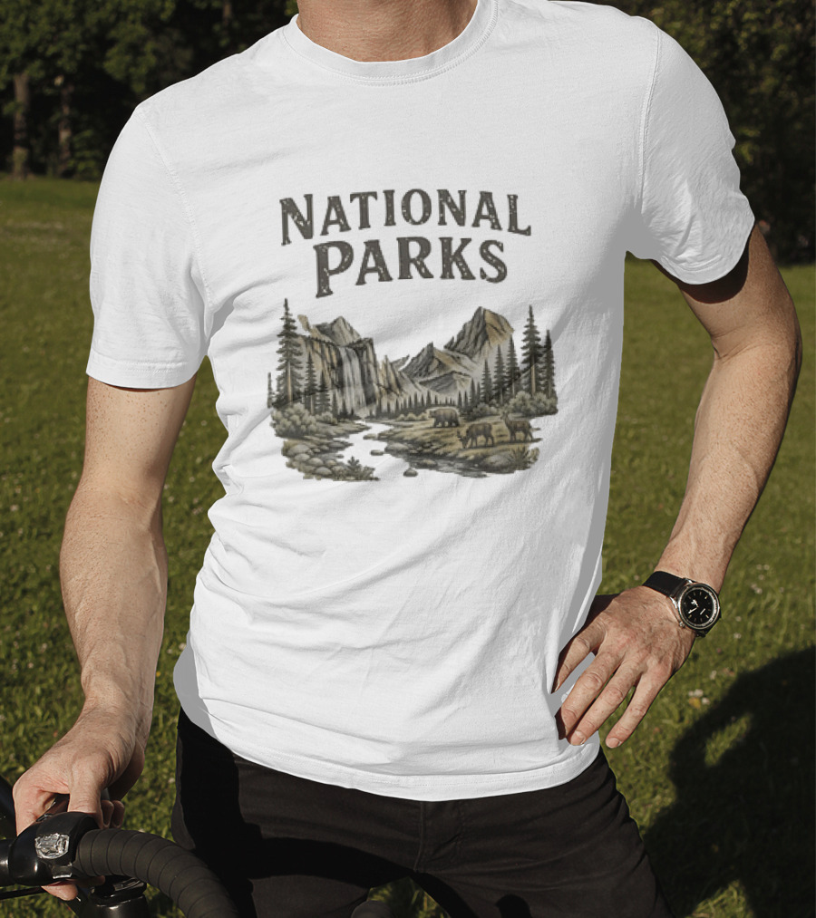 Protect Our National Parks Leave No Trace Nature Yosemite Bears Deer Mountains Forest T-Shirt