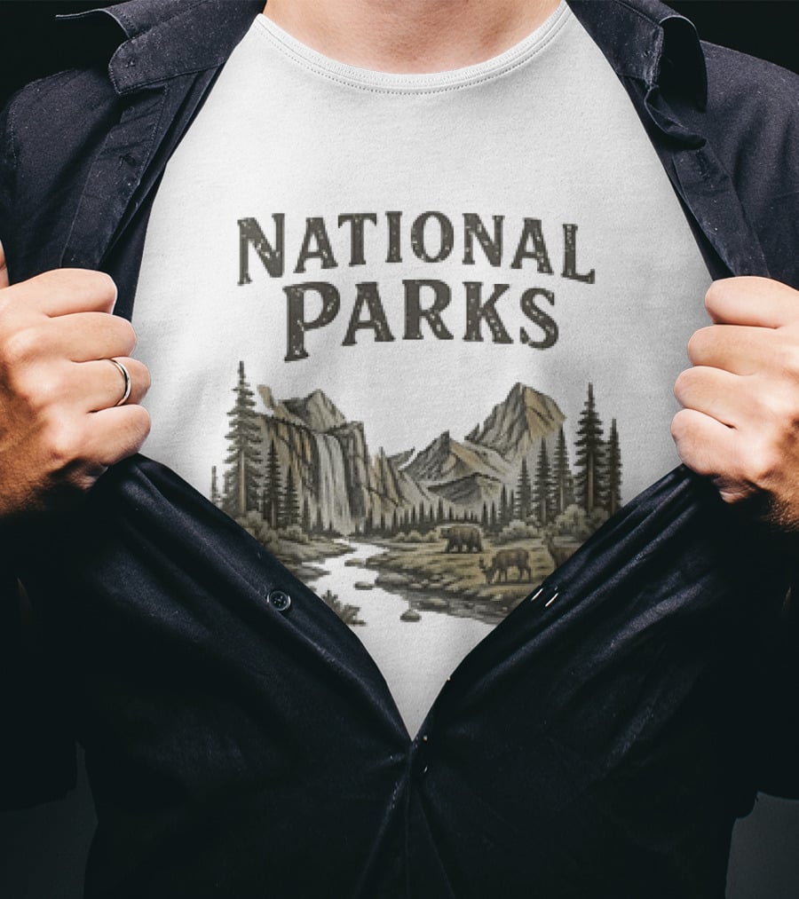 Protect Our National Parks Leave No Trace Nature Yosemite Bears Deer Mountains Forest T-Shirt