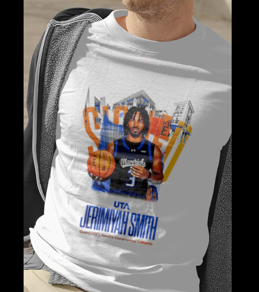 UTA Mavericks Jerimiyah Smith No 3 Basketball Player T-Shirt