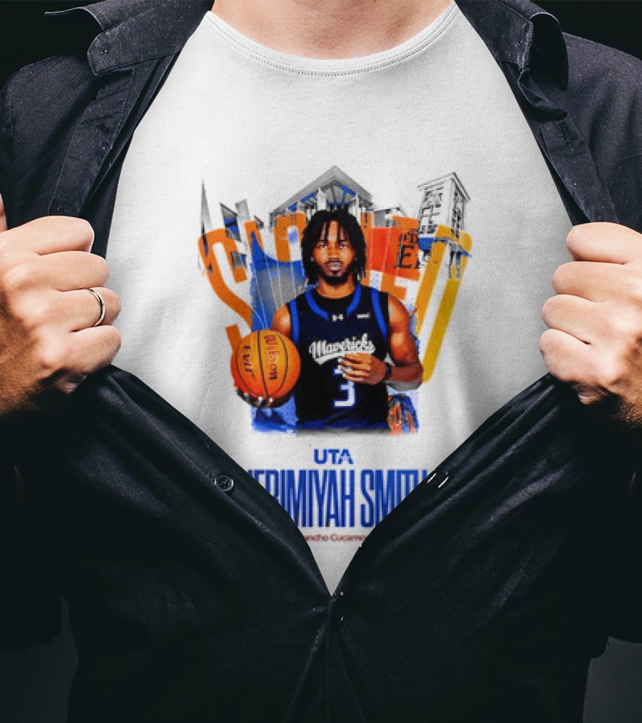 UTA Mavericks Jerimiyah Smith No 3 Basketball Player T-Shirt