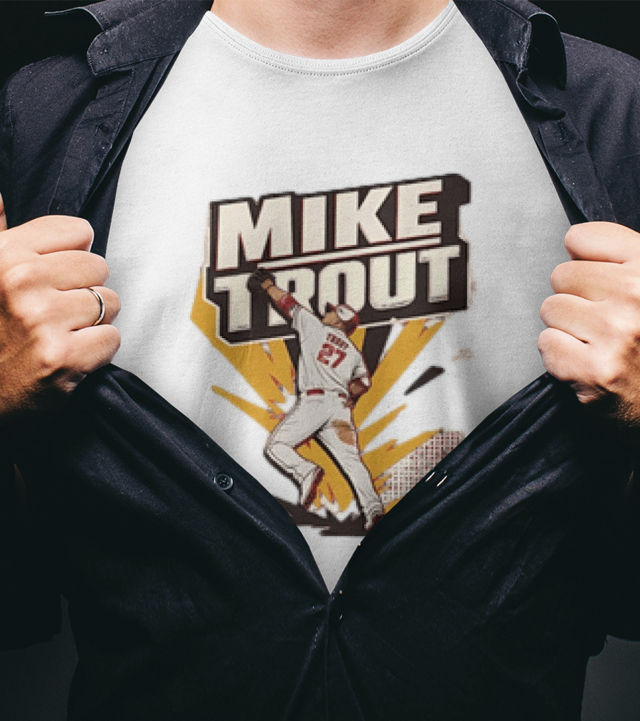 Mike Trout 27 Los Angeles Angels Baseball T-Shirt