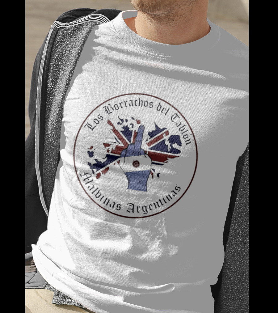 Los Borrachos Del Tablón Malvinas Argentinas Middle Finger Flag T-Shirt