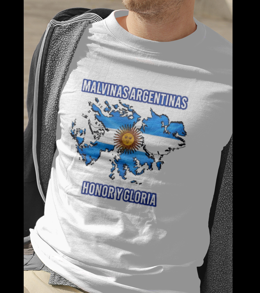 Malvinas Argentinas Honor Y Gloria Sun Symbol Map T-Shirt