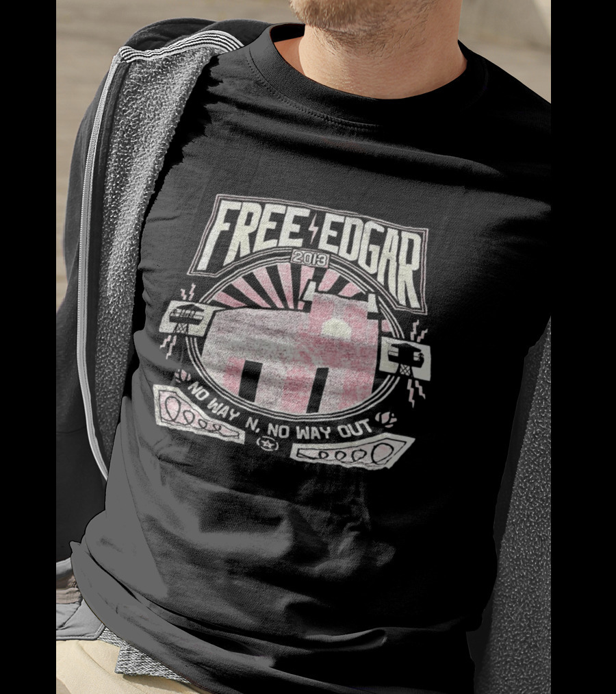 Free Edgar 2013 No Way In No Way Out Vintage Style Prison T-Shirt